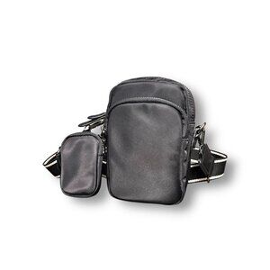 Chico’s Black Cell Phone Crossbody Bag with Detachable Pouch Adjustable Strap